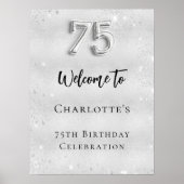 75e verjaardag zilveren welkom poster (Voorkant)