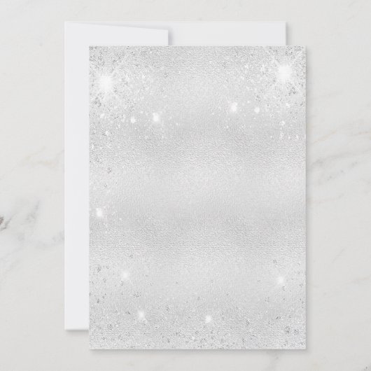 75e verjaardag zilverglitter elegant kaart (Achterkant)