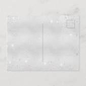 75e verjaardag zilverglitter elegant uitnodiging briefkaart (Achterkant)