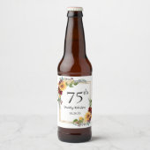 75e verjaardag Zonnebloemen Bier Etiket (Voorkant)
