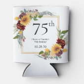 75e verjaardag Zonnebloemen Blikjeskoeler (Voorkant)