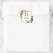 75e verjaardag zonnebloemen dank u vierkante sticker (Tas)