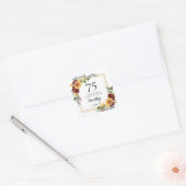 75e verjaardag zonnebloemen dank u vierkante sticker (Envelop)
