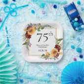 75e verjaardag Zonnebloemen Papieren Bordje (Feest)