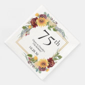 75e verjaardag Zonnebloemen Servet (Hoek)