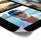 75e Verjaardag Zwart Goud 21 Foto Hoera voor Jaren Poster (Hoek)