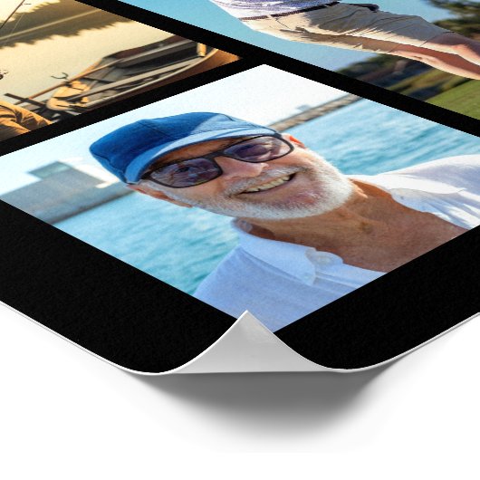 75e Verjaardag Zwart Goud 21 Foto Hoera voor Jaren Poster (Hoek)