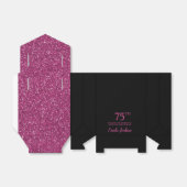 75e Verjaardag Zwart Hot Pink Glitter Dank U Bedankdoosjes (Uitgevouwen)