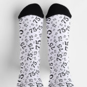 75e verjaardag zwart Random Number Pattern Sokken (Top)