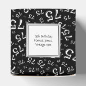 75e verjaardag zwart/wit collage patroon bedankdoosjes (Bovenkant)