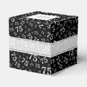 75e verjaardag zwart/wit collage patroon bedankdoosjes (Achterkant)