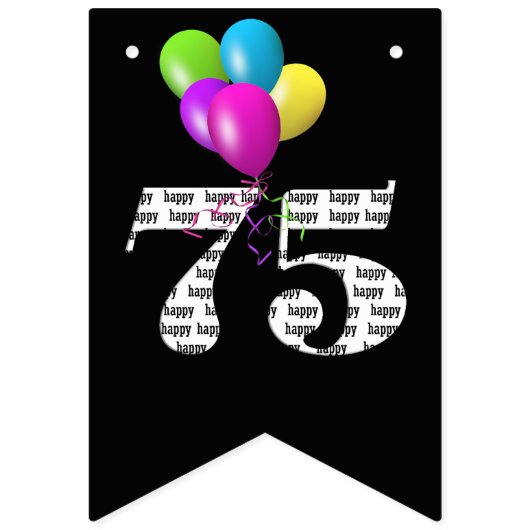 75e verjaardagsballonnen vlaggetjes (Eerste vlag)