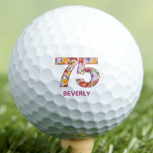 75e verjaardagscadeau bloem nummer - 75 jaar sport golfballen