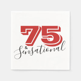75e Verjaardagsfeest 75 & SENSATIONEEL Rood Modern Servet