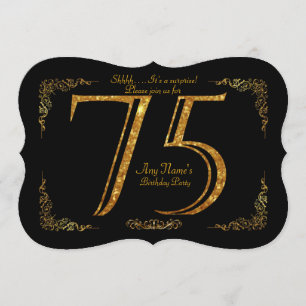 75e, Verjaardagsfeest 75e, grote Gatsby, zwart & g Kaart