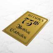 75e Verjaardagsfeest — Elegante Script + Aangepast Folie Uitnodiging (Gedraaid)