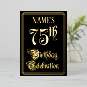 75e verjaardagsfeest — Fantasievol script & aangep Folie Uitnodiging