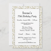75e Verjaardagsfeest Goud en Wit Getal Patroon Kaart (Voorkant)
