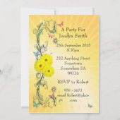 75e Verjaardagsfeest Uitnodiging met gele bloem (Achterkant)