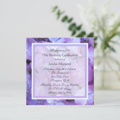 75e verjaardagsfeest uitnodiging Paarse hortensia' (Staand voorkant)