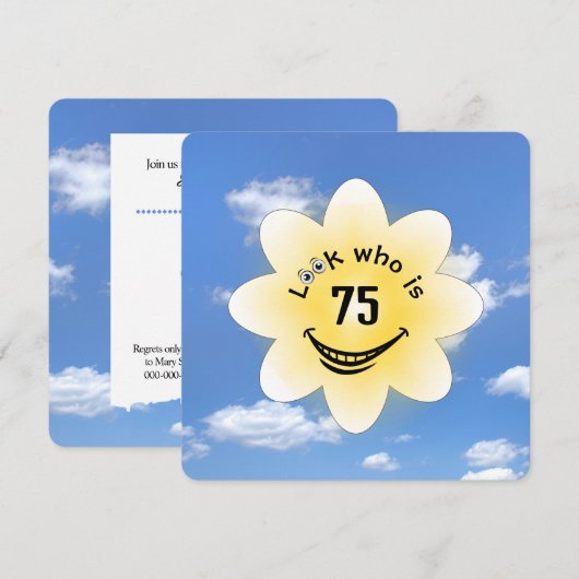 75e Verjaardagsfeest Zomerzon Kaart (Voorkant / Achterkant)