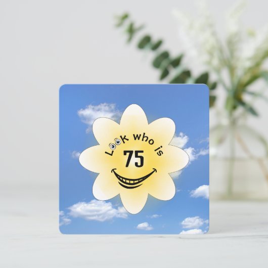 75e Verjaardagsfeest Zomerzon Kaart (Staand voorkant)