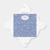 75e verjaardagsfeestje blauw/wit nummerpatroon bedankdoosjes (Uitgevouwen)