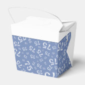 75e verjaardagsfeestje blauw/wit nummerpatroon bedankdoosjes (Achterkant)