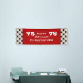 75e verjaardagsfeestje, honkbal, naam, rood spandoek (Beurs)