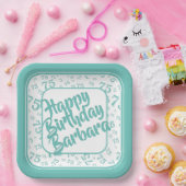 75e verjaardagsfeestnummer Patroon Blauwgroen Wit Papieren Bordje (Feest)