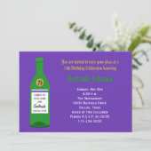 75e Verjaardagsfeestuitnodiging Paarse Kaart (Staand voorkant)