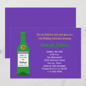 75e Verjaardagsfeestuitnodiging Paarse Kaart (Voorkant / Achterkant)