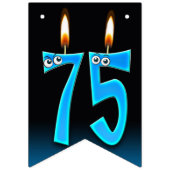 75e verjaardagskaarsen met oogballen vlaggetjes (Tweede vlag)