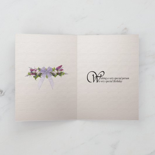 75e Verjaardagskaart met alstromeria leliebloemen Kaart (Binnen)