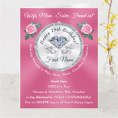 75e Verjaardagskaarten voor Haar, Mam, Vrouw, Zust Kaart (Gele Bloem)