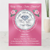 75e Verjaardagskaarten voor Haar, Mam, Vrouw, Zust Kaart (Voorkant)