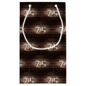 75e verjaardagsmarque licht op baksteen klein cadeauzakje (Achterkant)