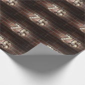 75e verjaardagsselectiekader licht op steen cadeaupapier (Hoek)