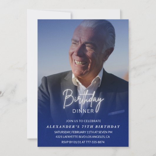 75e verjaardagsuitnodiging Verjaardagsdiner Foto M Kaart (Voorkant)