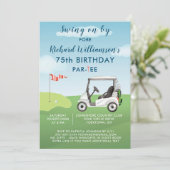 75e verpartij mannen golf thema feest kaart (Staand voorkant)