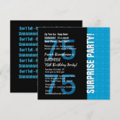 75e verrassingsdag Modern Turquoise Blue V103 Kaart (Voorkant / Achterkant)