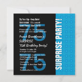 75e verrassingsdag Modern Turquoise Blue V103 Kaart (Voorkant)