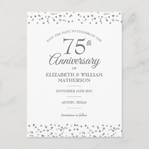 75ste jubileum Love Hearts Save the Date Aankondigingskaart