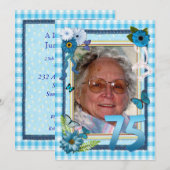 75ste uitnodiging voor verjaardagsfeestje (Voorkant / Achterkant)