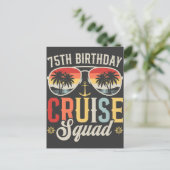 75ste Verjaardag Cruise Squad Familie Matching Briefkaart (Staand voorkant)