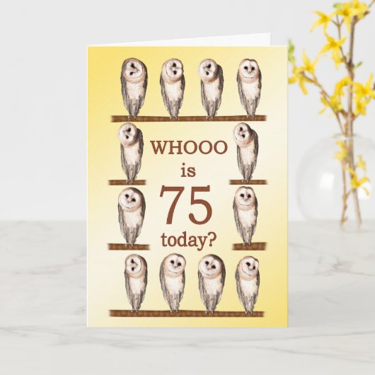 75ste verjaardag, Curieuze Uilen Kaart (Gele Bloem)