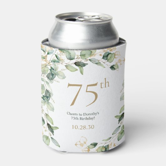 75ste verjaardag Eucalyptus Blikjeskoeler (Blikje Voorkant)
