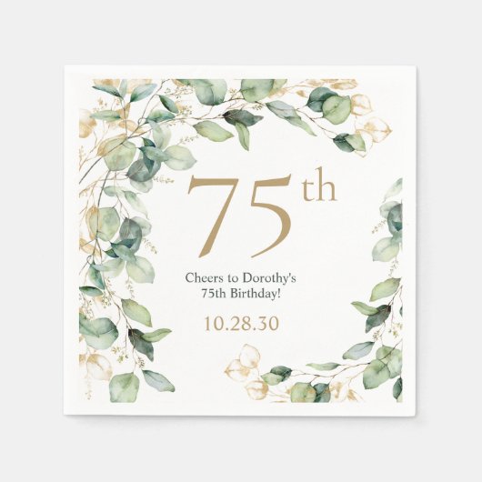 75ste verjaardag Eucalyptus Servet (Voorkant)