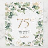 75ste verjaardag Eucalyptus Wijn Etiket (Enkel label)