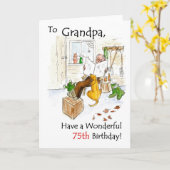 75ste verjaardag Kaart voor een opa (Gele Bloem)